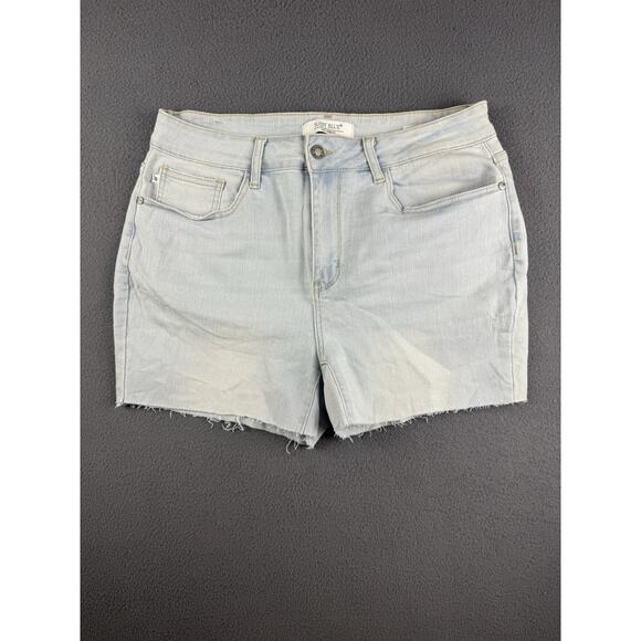 Judy Blue Shorts Women's 22W Relaxed Fit Blue Stretch Denim Distressed Cut Off - Picture 1 of 7